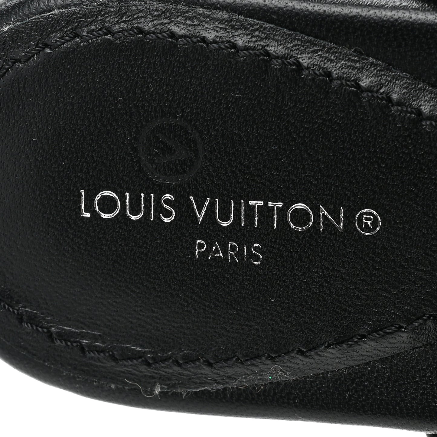Lambskin Embossed Monogram Drapy Flat Thong Sandal 36.5 Black