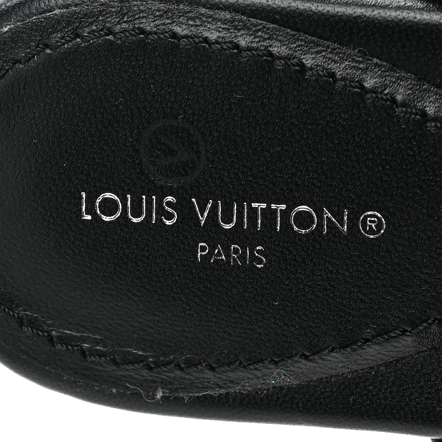 Louis Vuitton Lambskin Embossed Monogram Drapy Flat Thong Sandal 36.5 Black 7 of 8