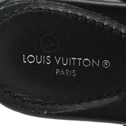 Louis Vuitton Lambskin Embossed Monogram Drapy Flat Thong Sandal 36.5 Black 7 of 8