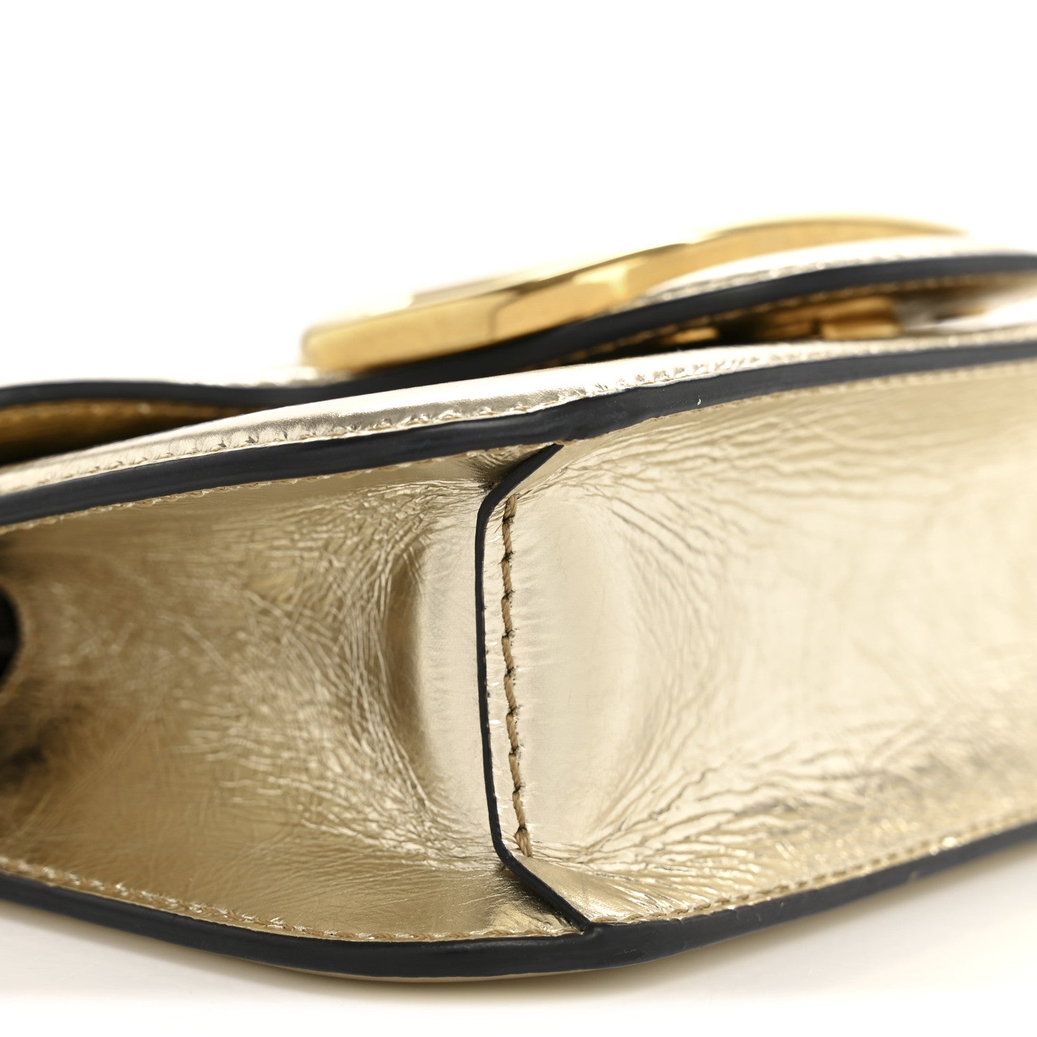 Valentino Garavani Metallic Crackle Effect Calfskin Vlogo Small Loco Shoulder Bag Platino 9 of 11