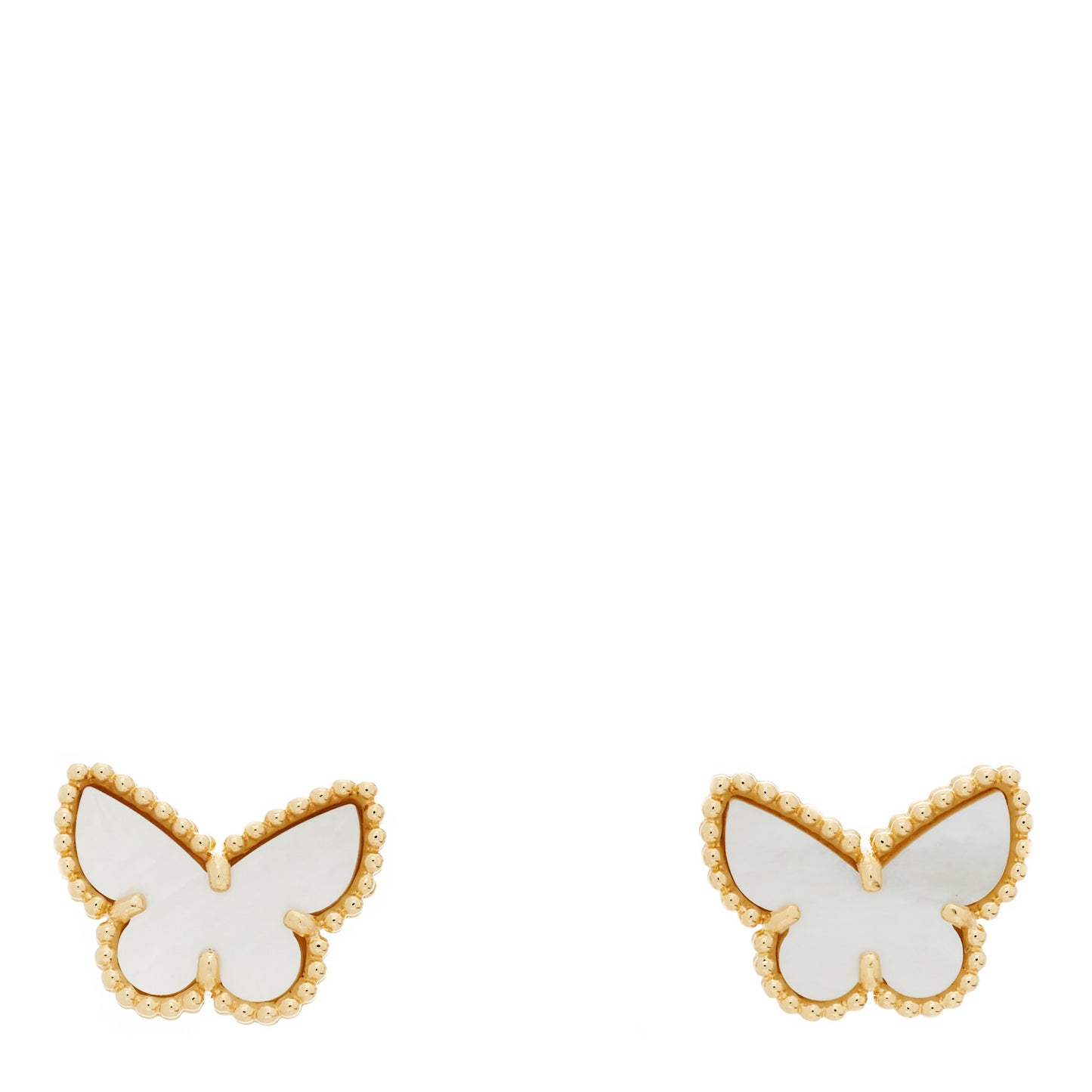 18K Yellow Gold Mother of Pearl Sweet Alhambra Butterfly Earrings
