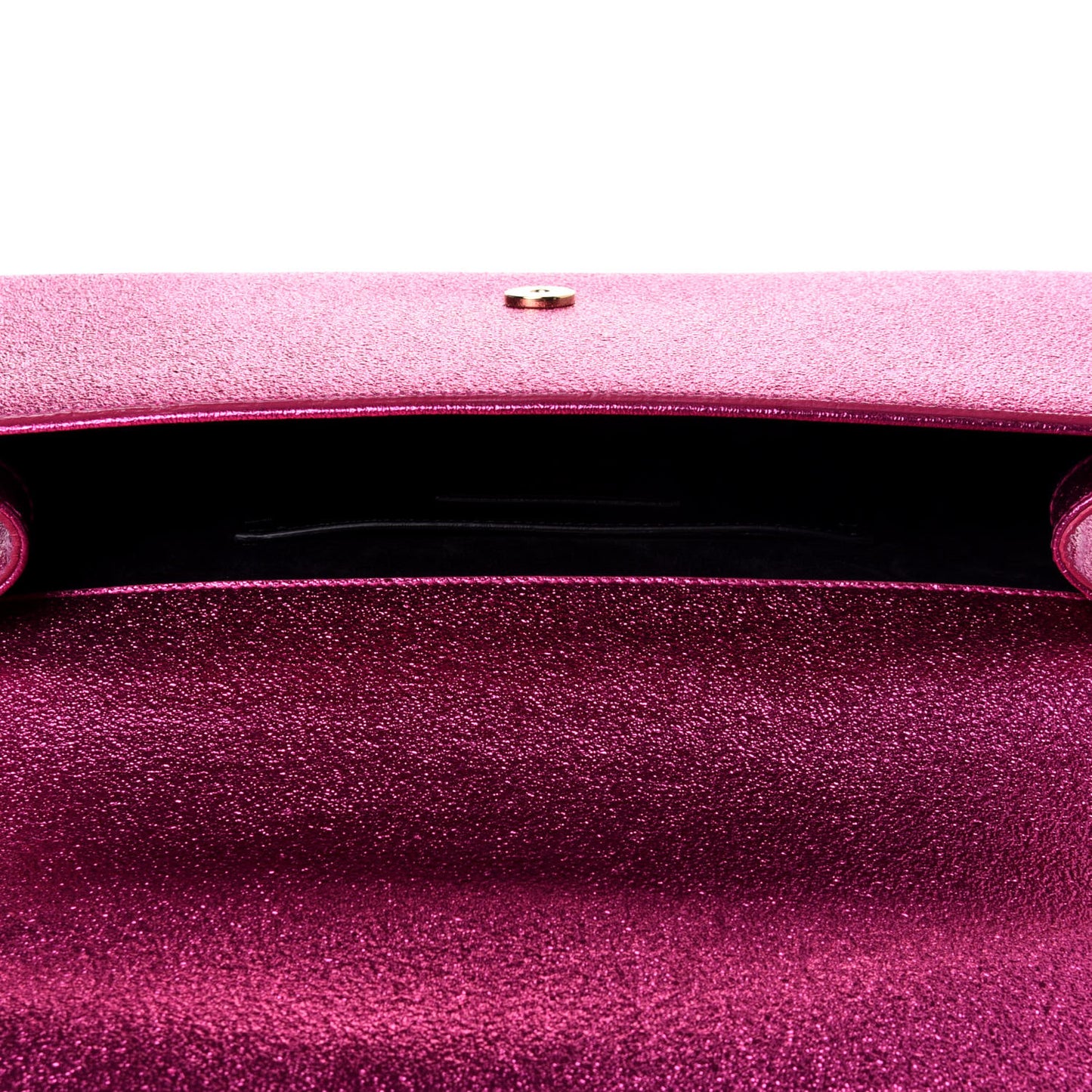 Metallic Calfskin Monogram Cassandre Clutch Fuchsia