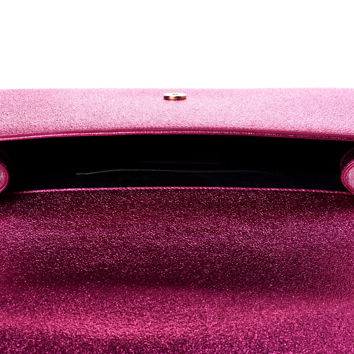 Saint Laurent Metallic Calfskin Monogram Cassandre Clutch Fuchsia 9 of 11