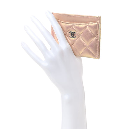 Chanel Iridescent Calfskin Quilted Card Holder Pink 2 of 8