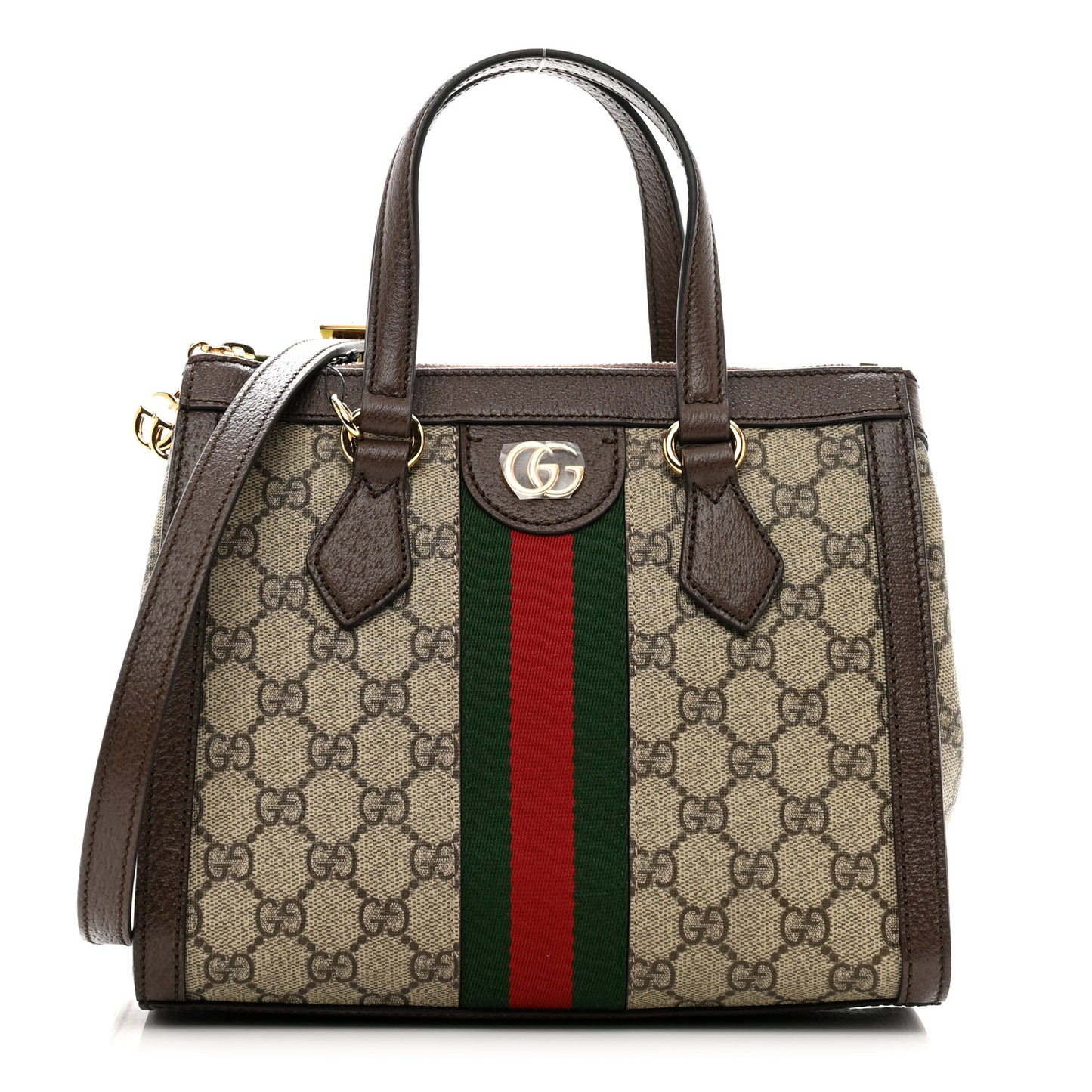 GG Supreme Monogram Small Ophidia Tote Bag Brown