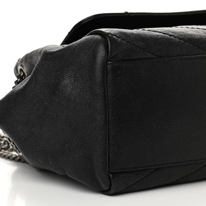 Saint Laurent Pebbled Lambskin Chevron Monogram Small Nolita Black 8 of 12