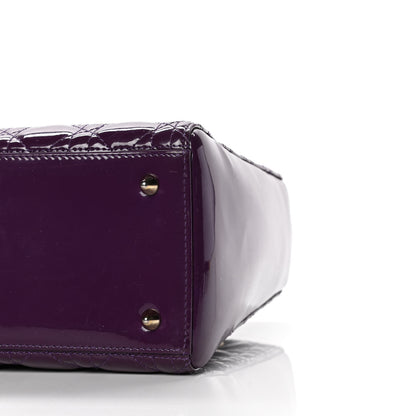 Christian Dior Patent Cannage Medium Lady Dior Purple 7 of 9