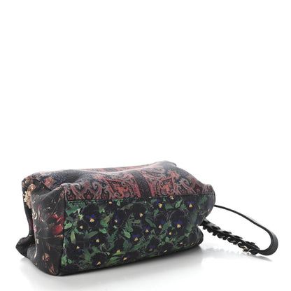 Givenchy Rubber Effect Calfskin Floral Print Pandora Wristlet Black Multicolor 3 of 7