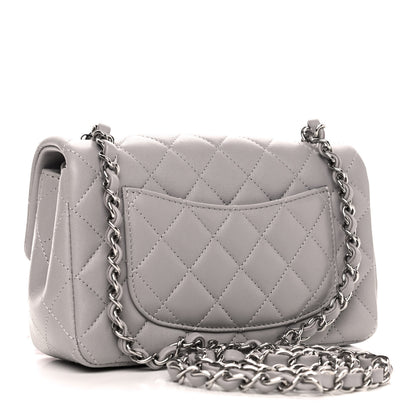 Chanel Lambskin Quilted Mini Rectangular Flap Grey 2 of 4