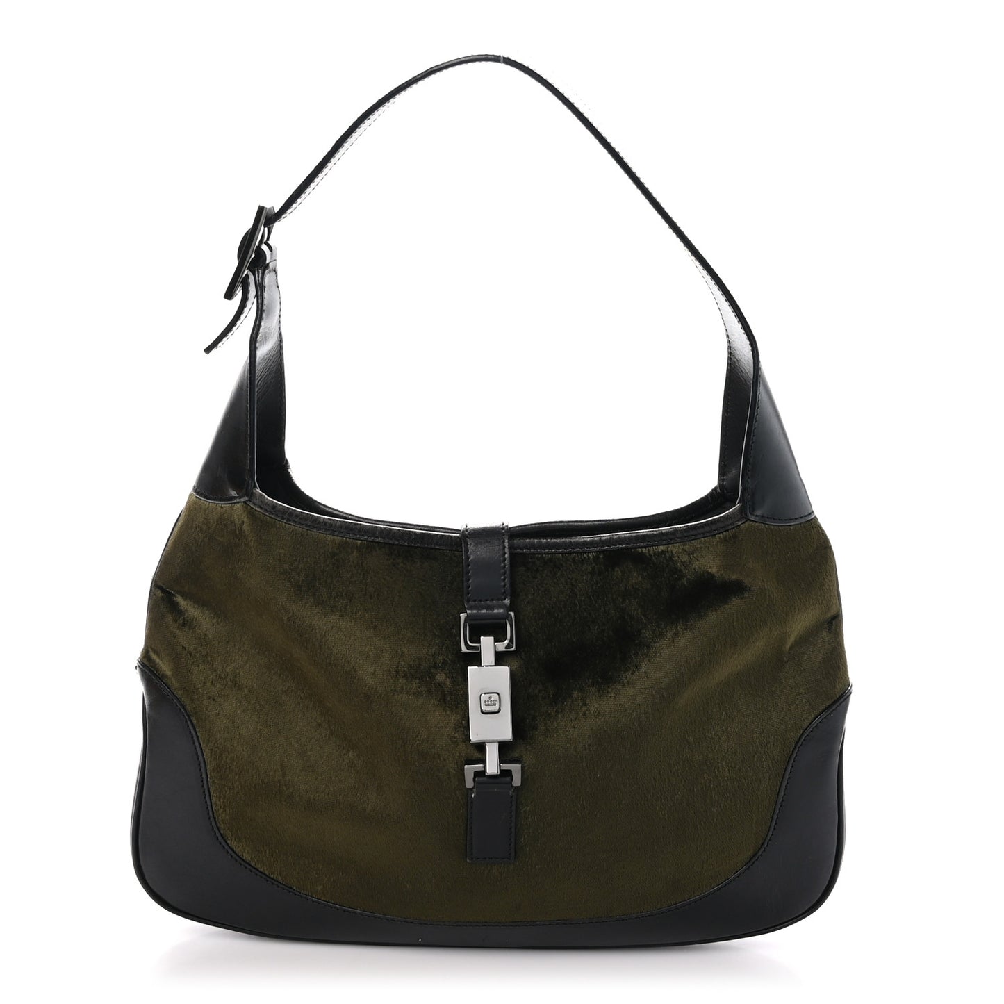 Velvet Calfskin Jackie O Hobo Black Green