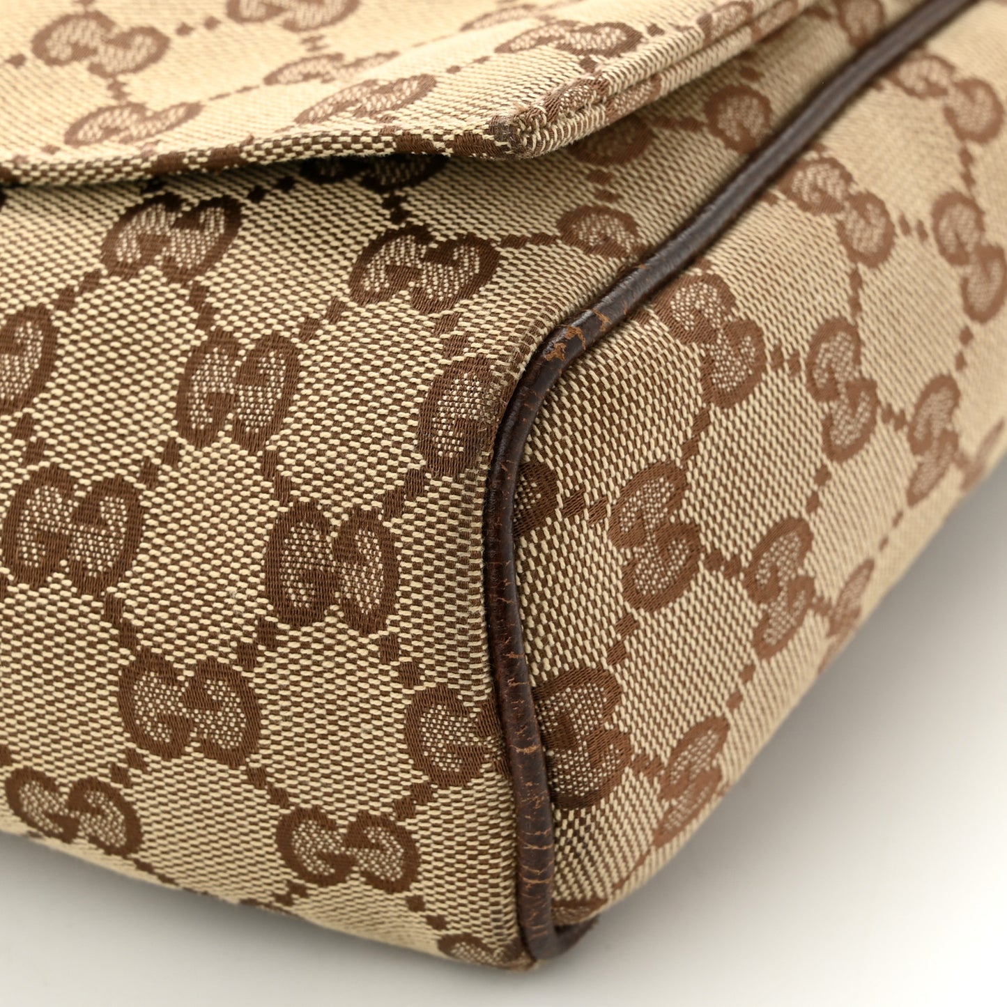 Monogram Small Flap Messenger Bag Beige Dark Brown