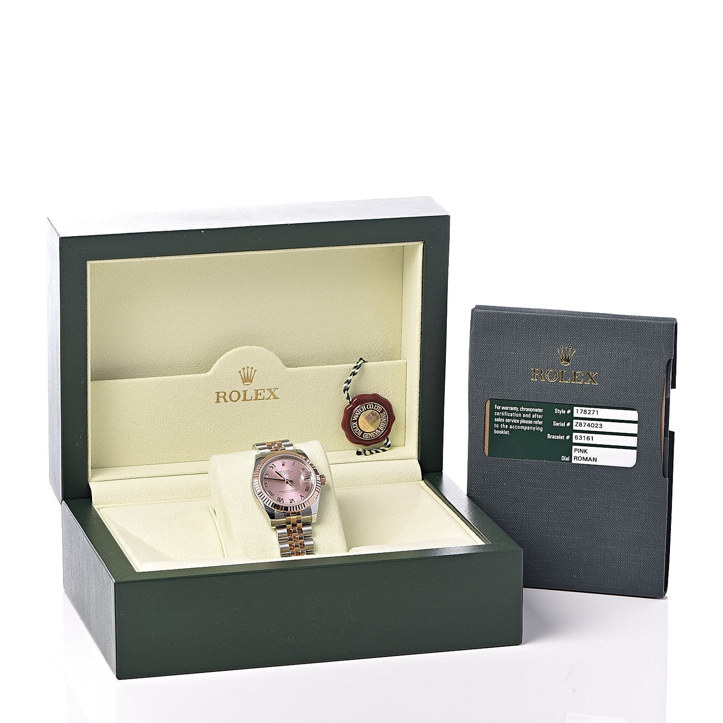Stainless Steel 18K Everose Gold 31mm Oyster Perpetual Datejust Watch Pink Roman 178271