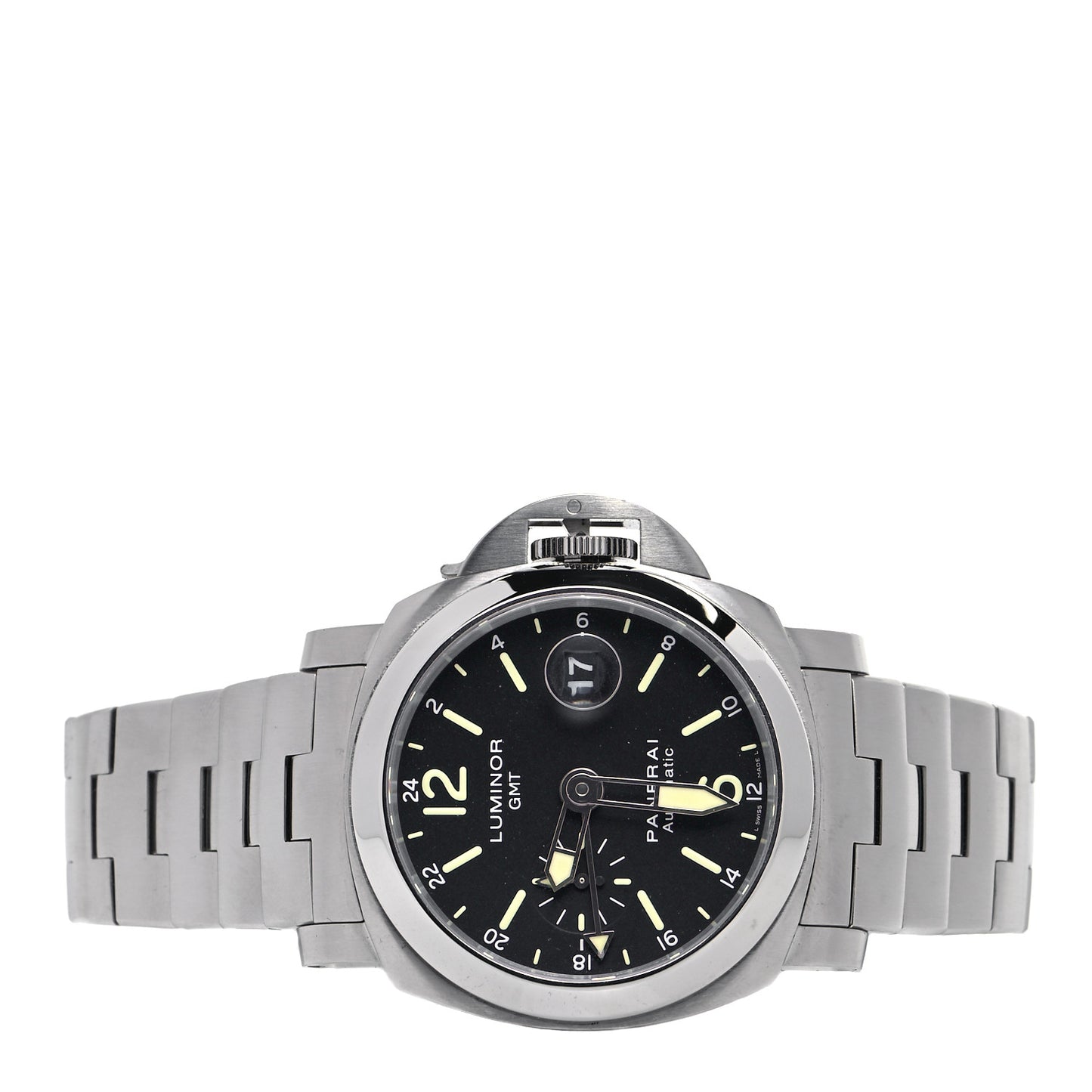 Stainless Steel 44mm Luminor GMT Automatic Watch Black PAM00297