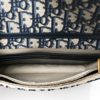 Christian Dior Oblique Saddle Chain Pouch Blue 5 of 9