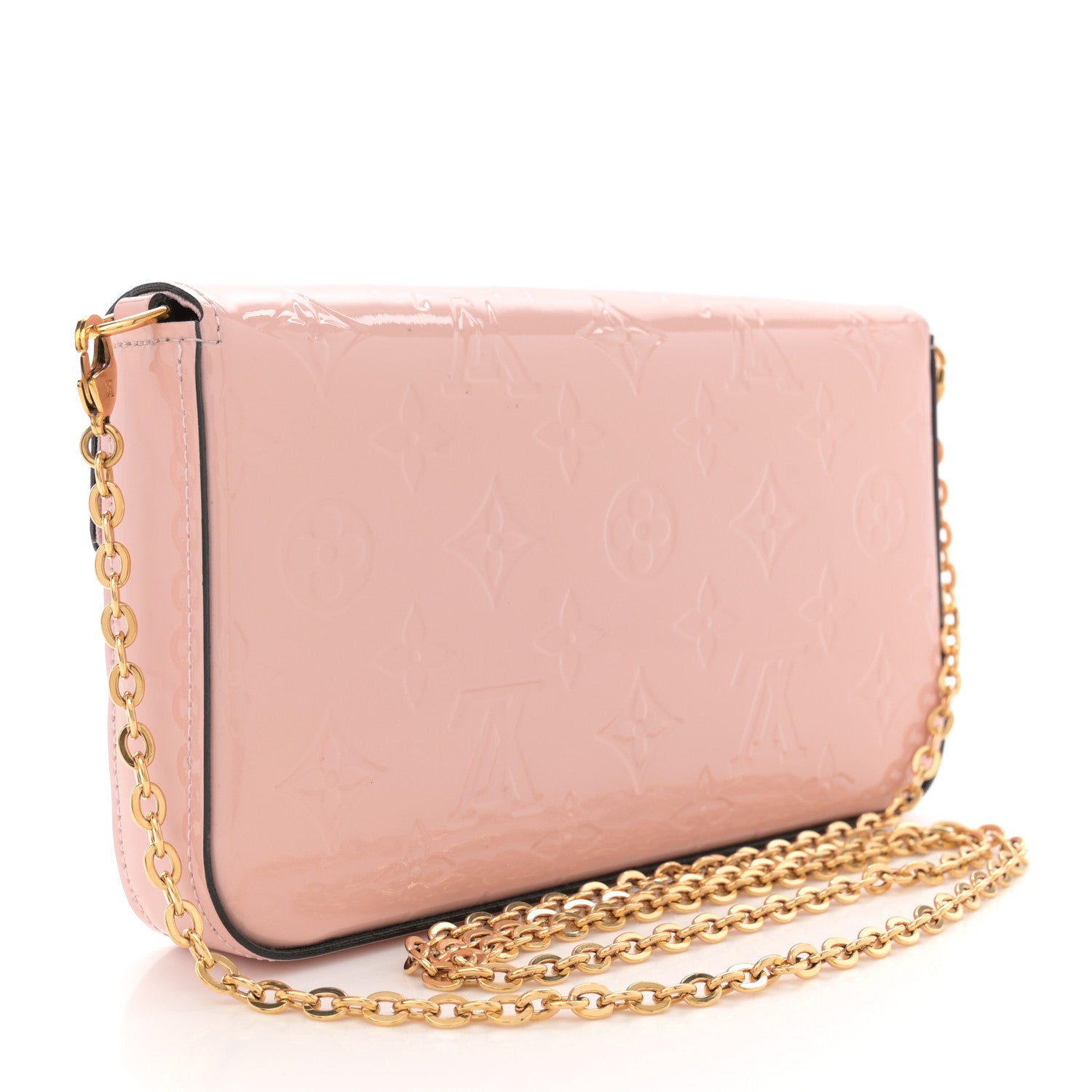 Louis Vuitton Vernis Felicie Chain Wallet Rose Ballerine 4 of 12