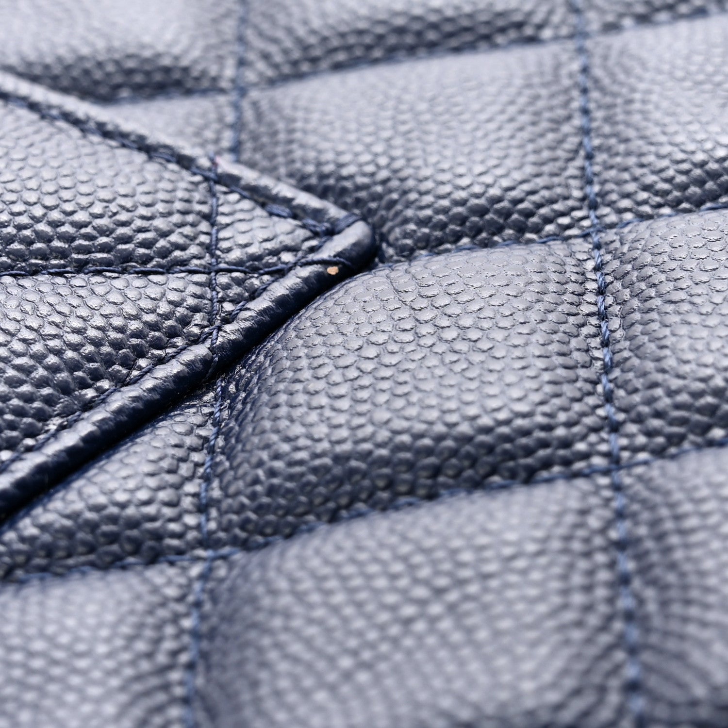 Chanel Caviar Quilted Large Cosmetic Case Navy 9 of 10