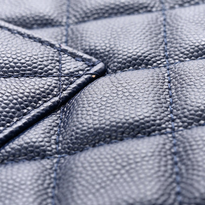 Chanel Caviar Quilted Large Cosmetic Case Navy 9 of 10