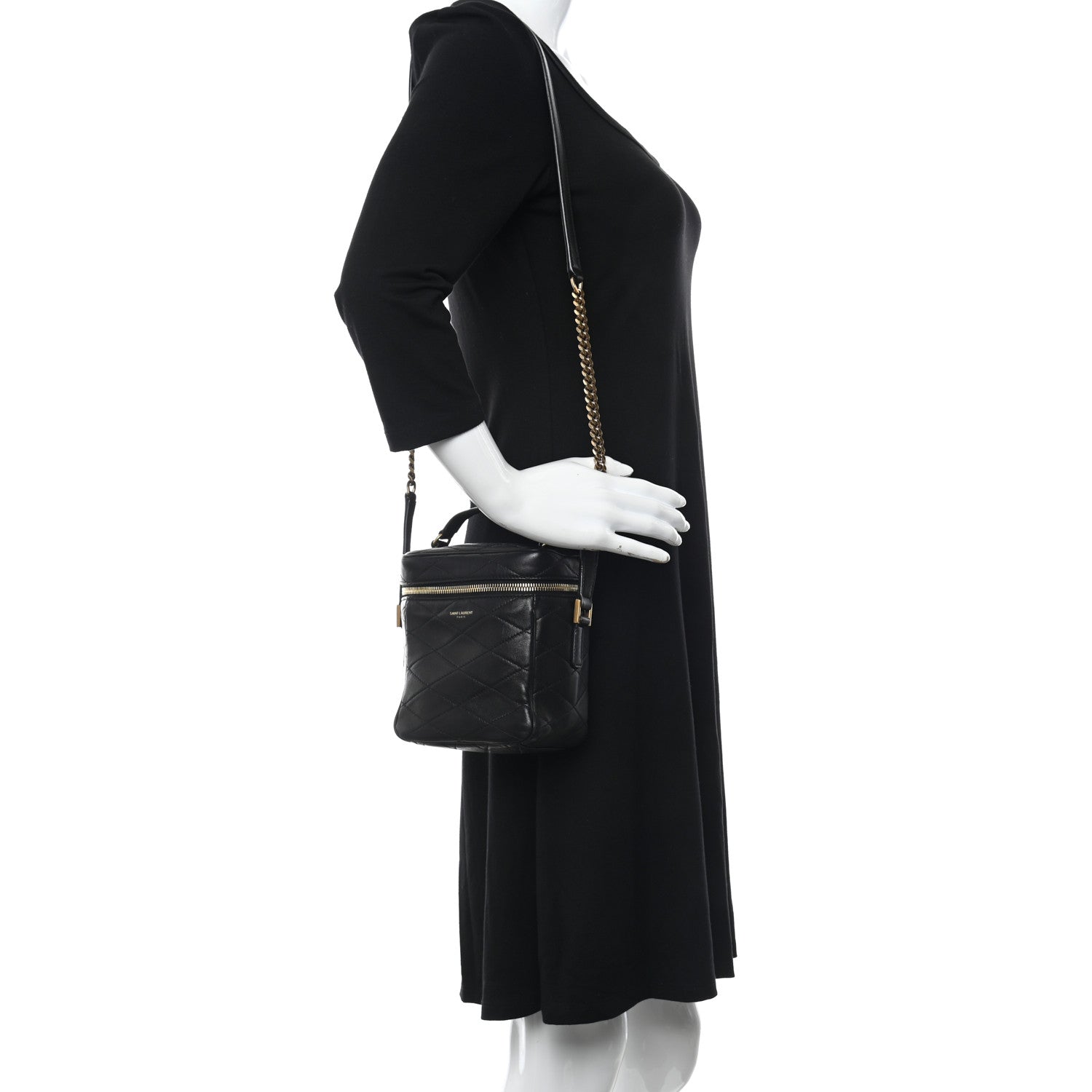 Saint Laurent Lambskin Quilted Vanity Bag Black 2 of 10