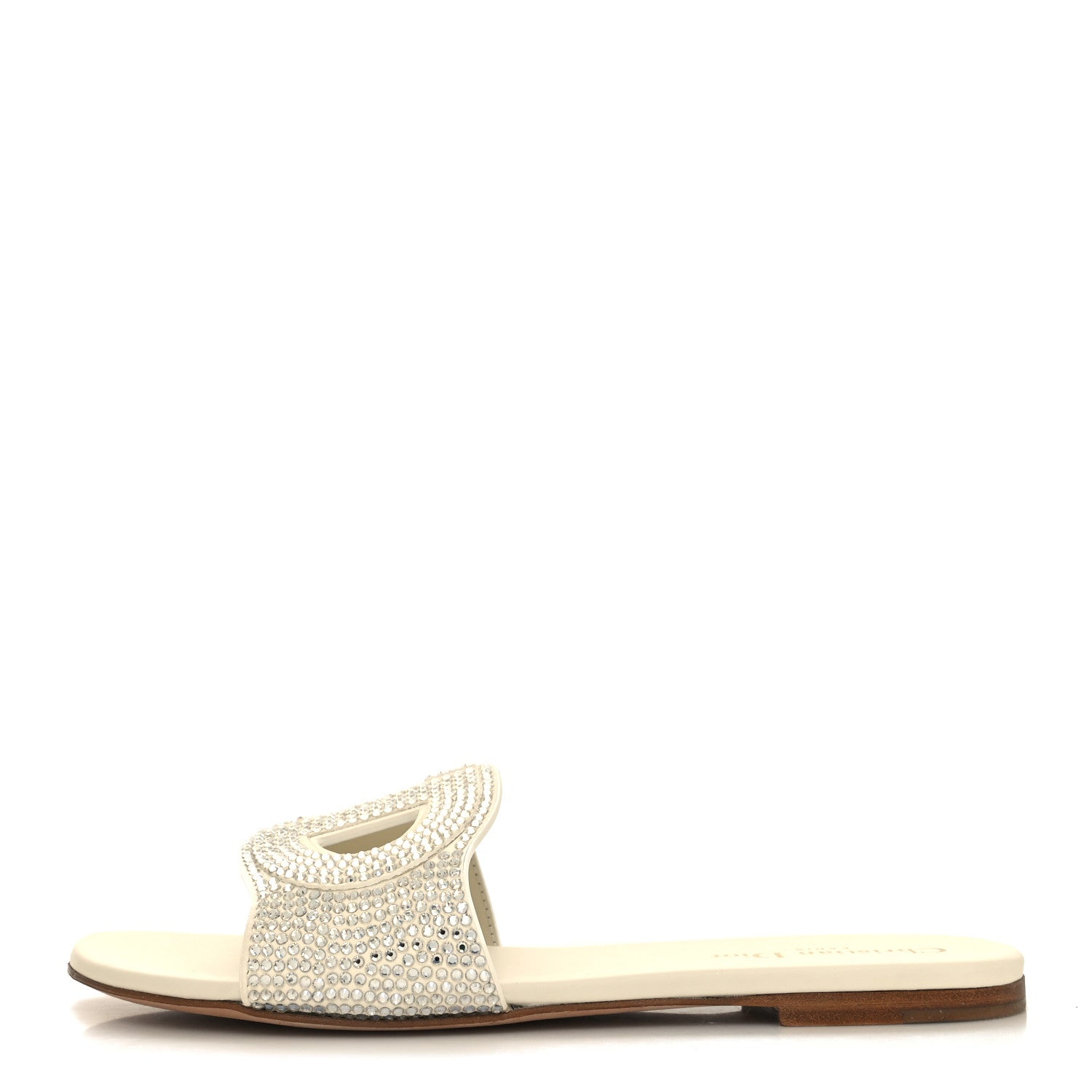 Christian Dior Crystal Calfskin D-Club Mule Sandal 39 White 1 of 9