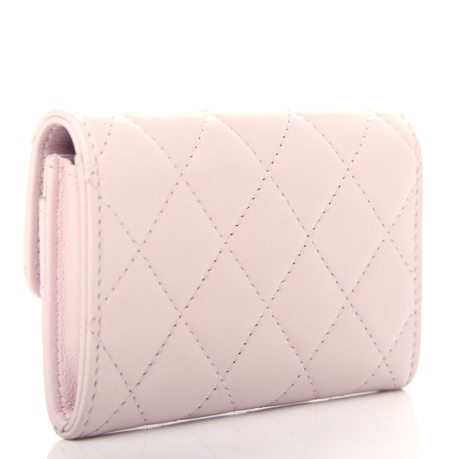 Chanel Lambskin Quilted Flap Card Holder Light Pink 3 of 9