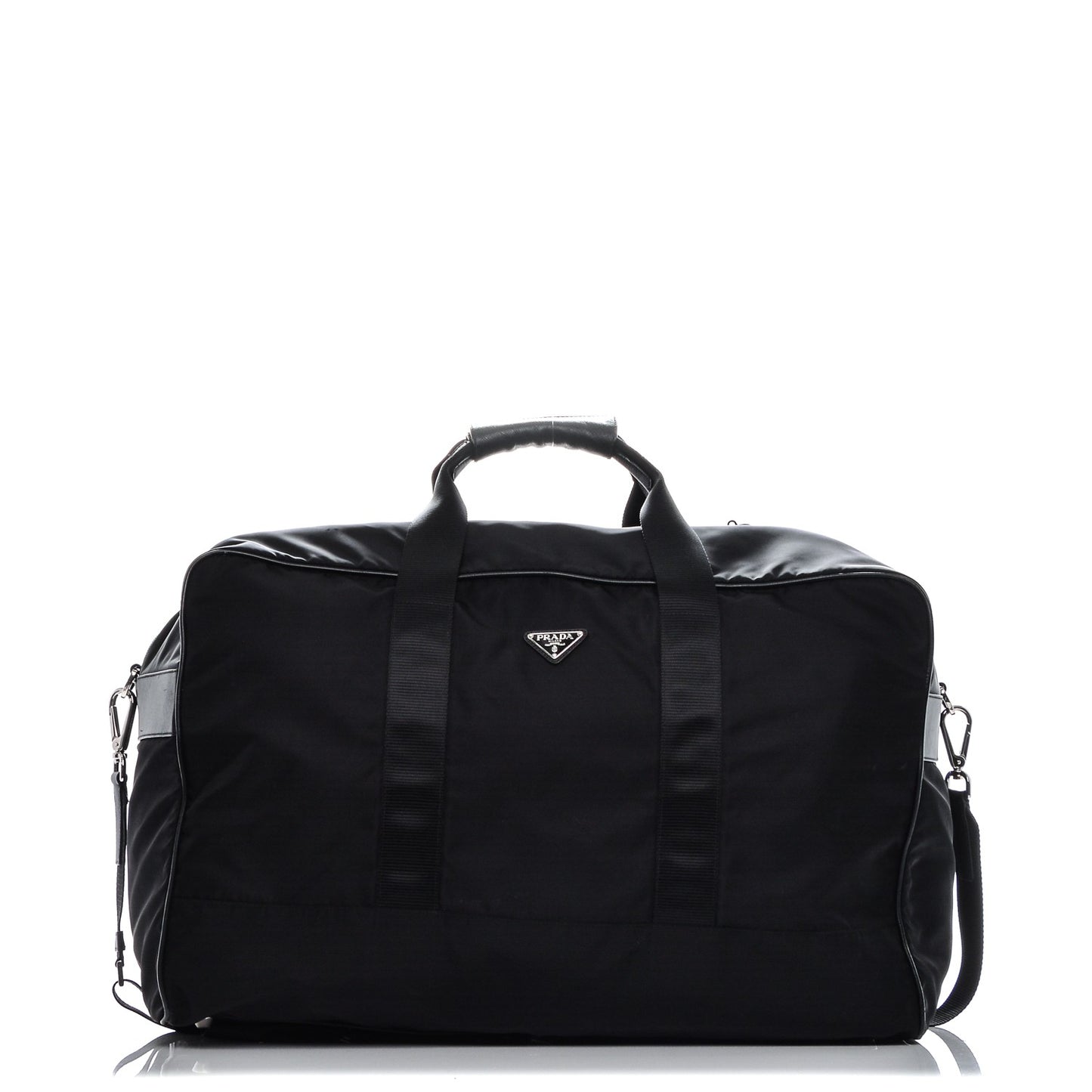 Tessuto Nylon Saffiano Viaggio Carry On Travel Bag Black