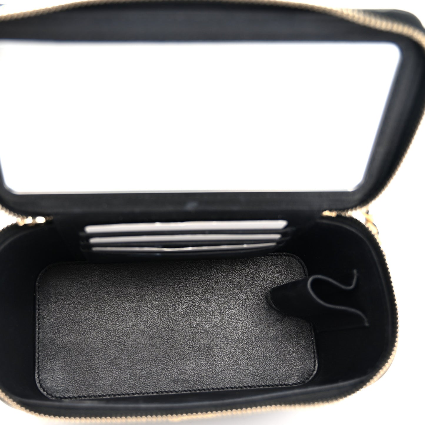 Lambskin Quilted Pick Me Up Vanity Case Black