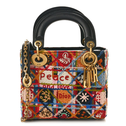 Christian Dior Embroidered Patchwork Peace And Love Mini Lady Dior Multicolor 1 of 8