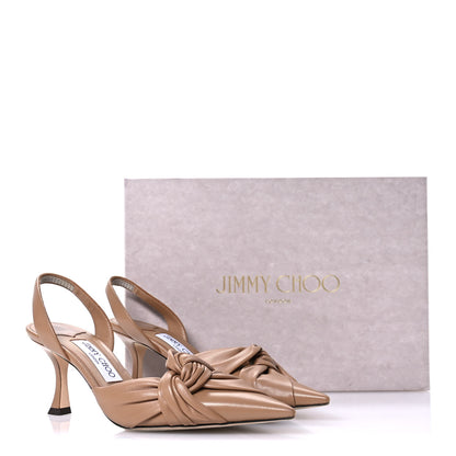 Jimmy Choo Nappa Hedera 70 Slingback 37 Biscuit 8 of 9