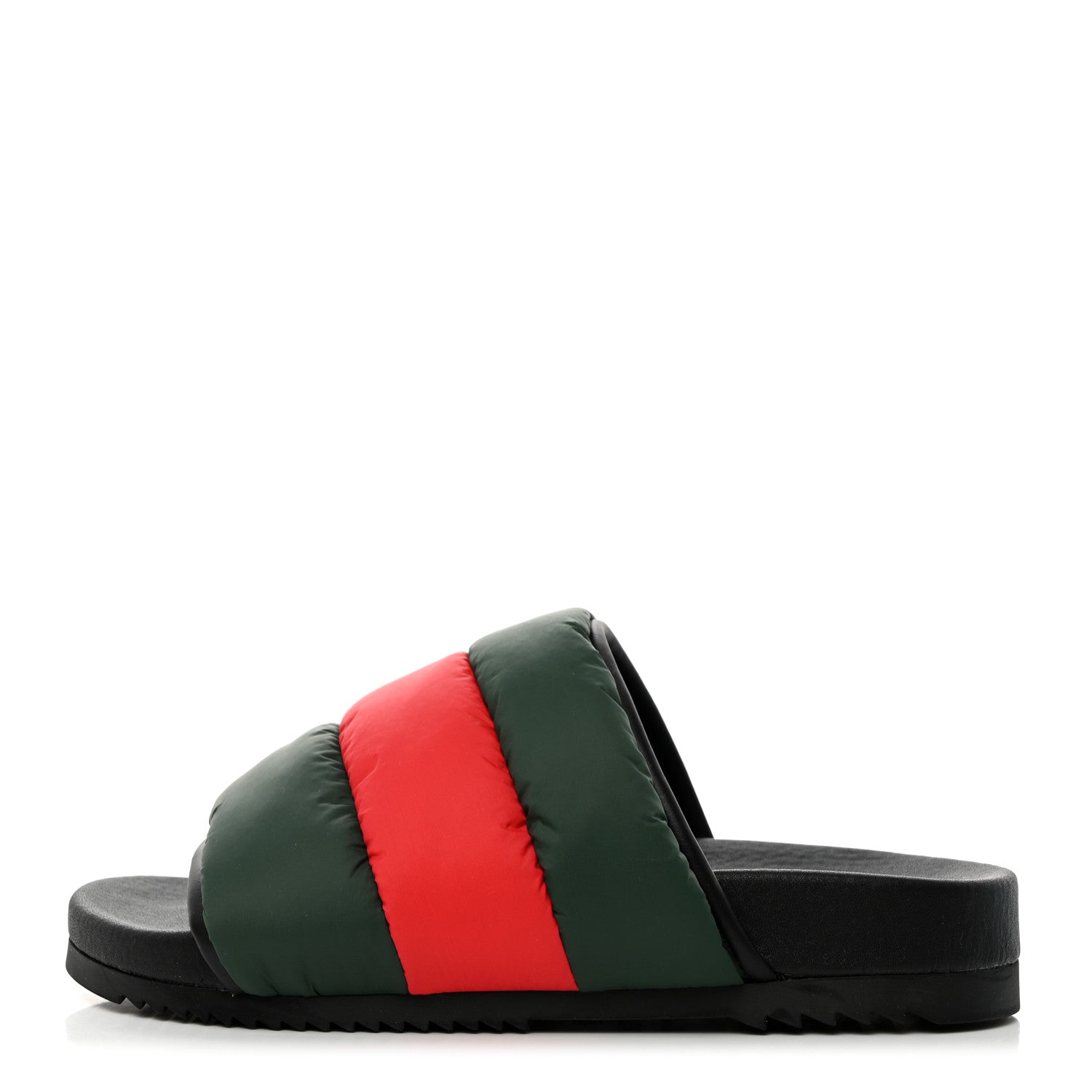 Gucci Nylon Web Womens Slide Sandals 35 Black Green Red 1 of 8