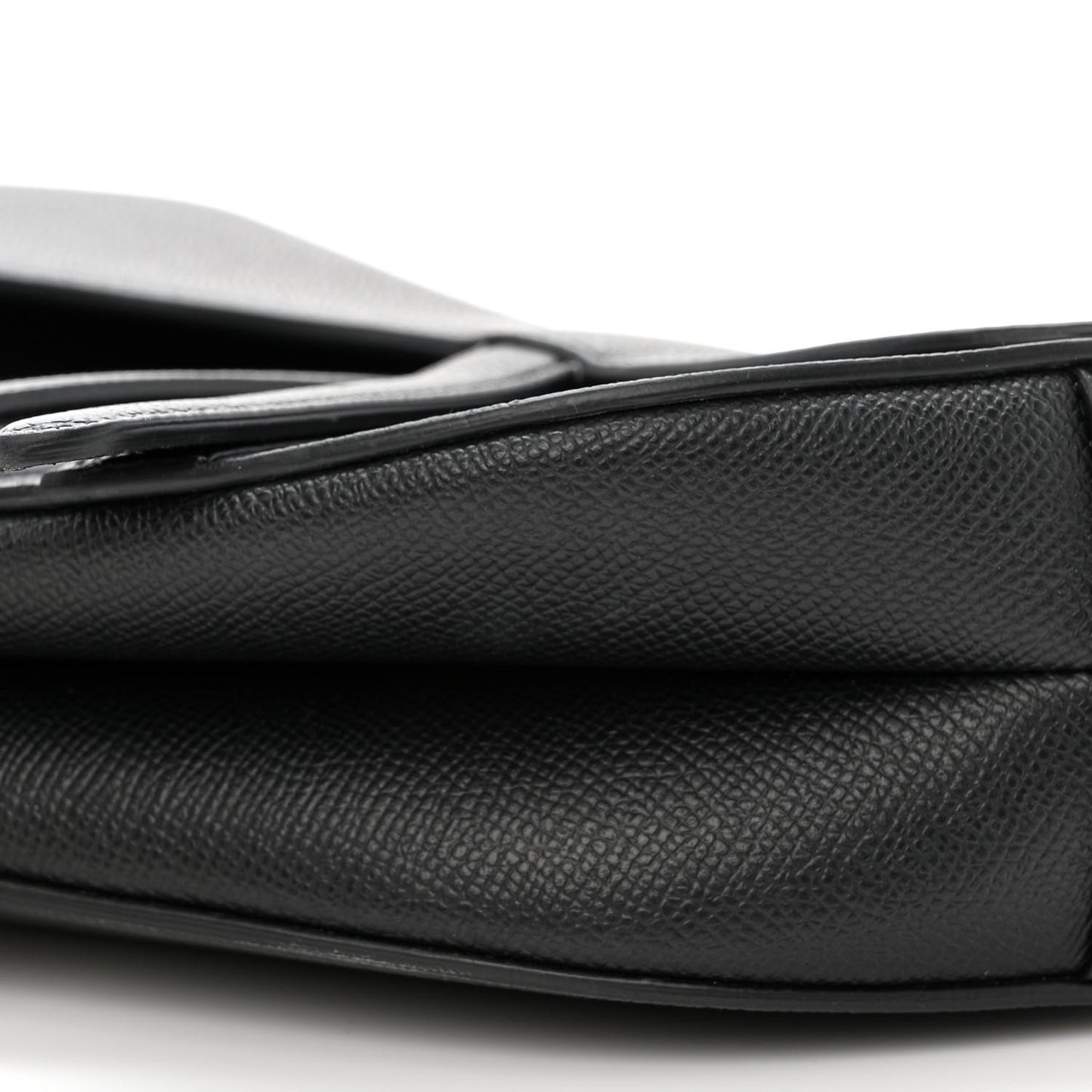 Grained Calfskin Saddle Bag Black