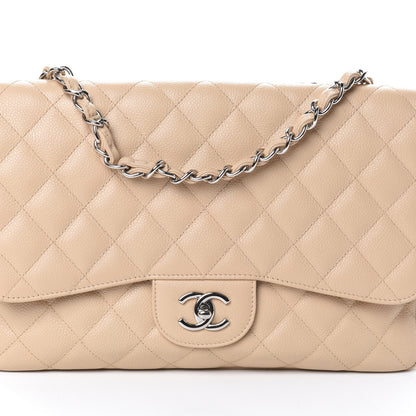 Chanel Caviar Quilted Jumbo Single Flap Beige Clair 8 of 10