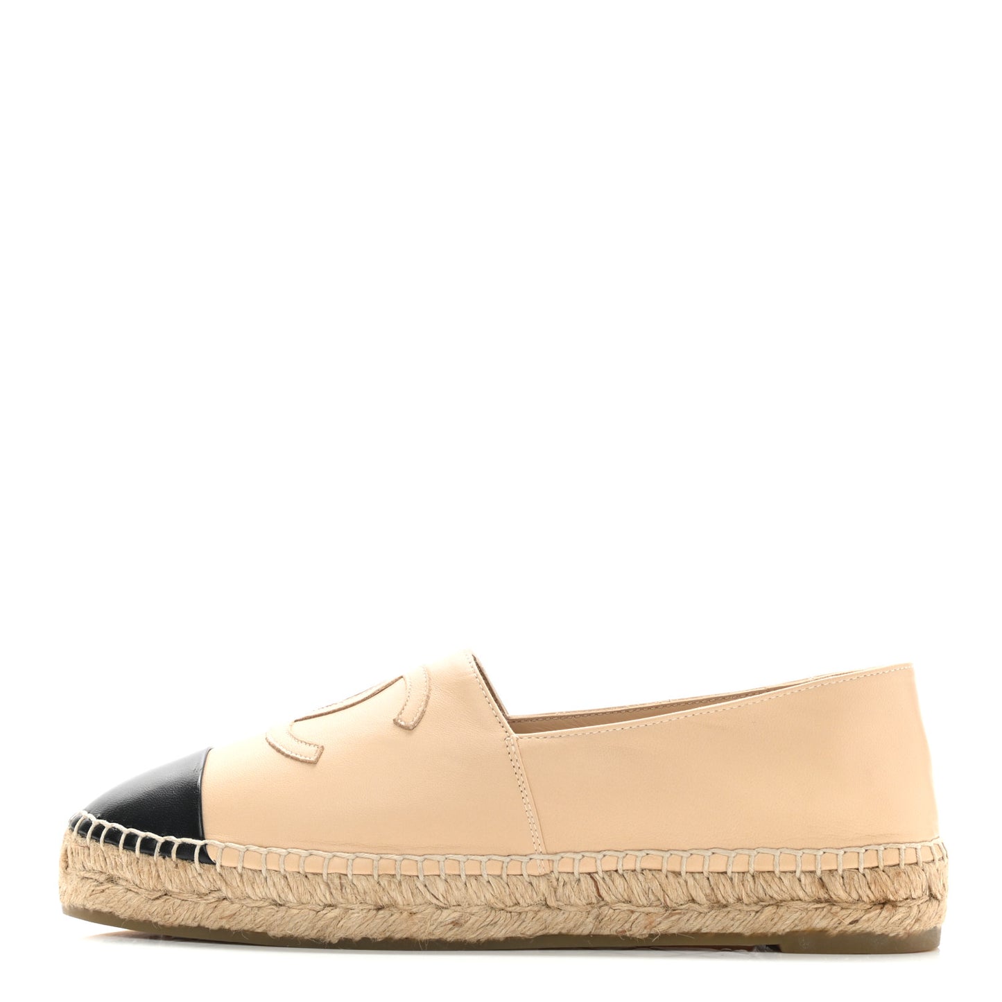 Lambskin CC Espadrilles 39 Beige Black