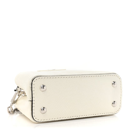 Louis Vuitton Taurillon Lizard Flower Chain Capucines Nano Ivory Sparkle 5 of 13