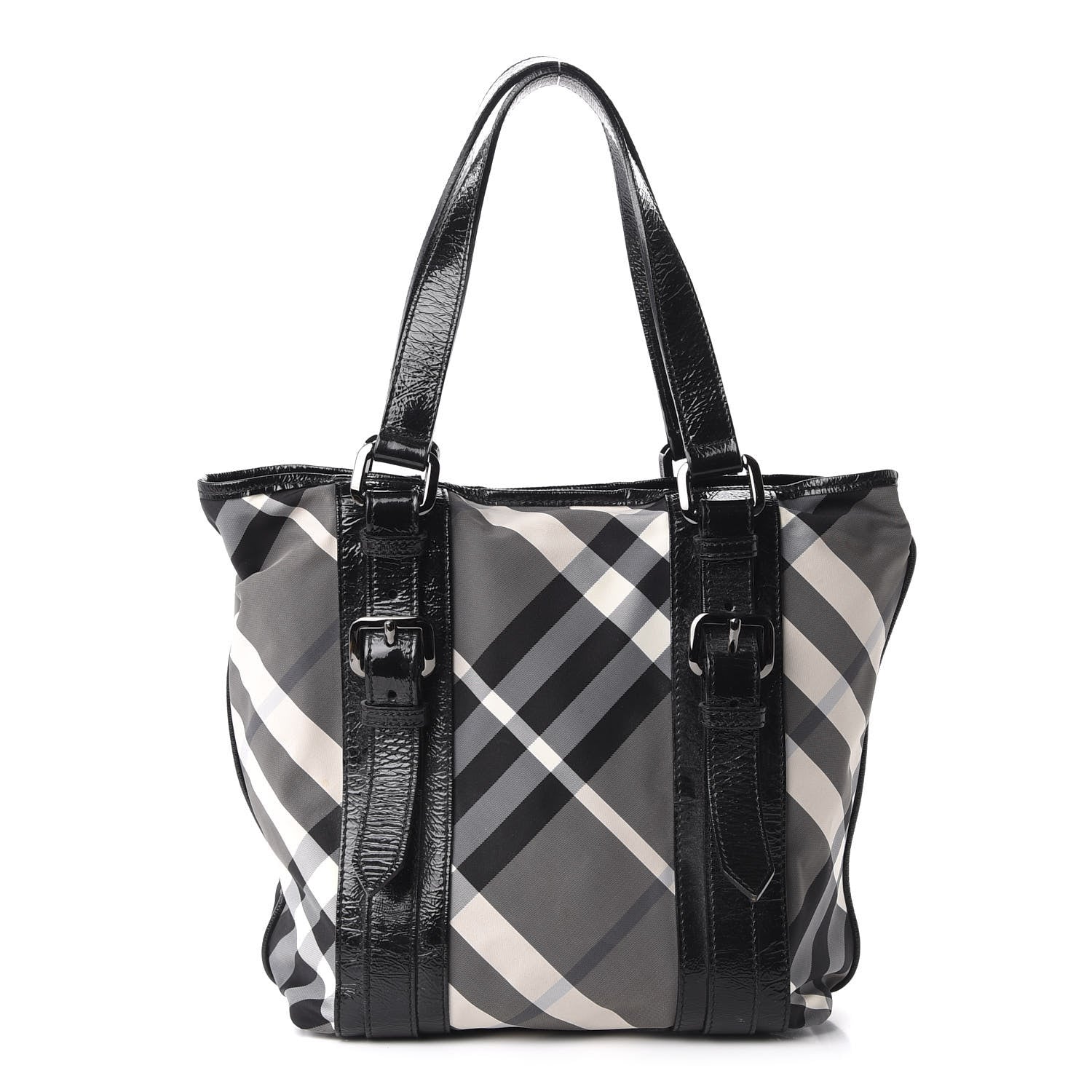 Burberry Nylon Beat Check Small Victoria Tote Black 1 of 12
