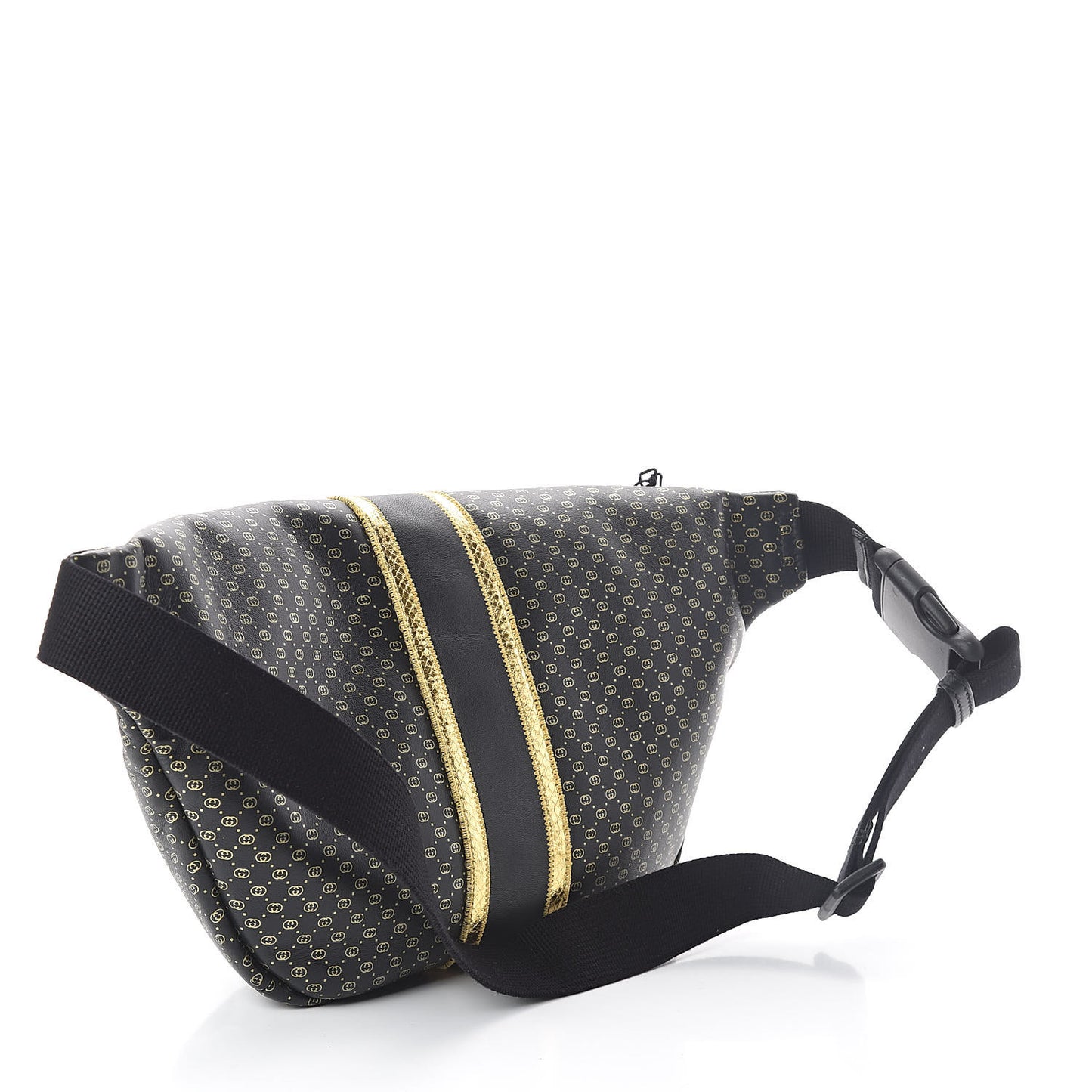 X DAPPER DAN Calfskin Laminated Ayers GG Micro Monogram Mens Belt Bag Black