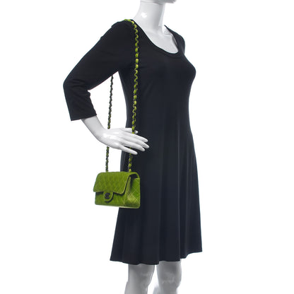 Chanel Velvet Quilted Mini Rectangular Flap Green 2 of 10