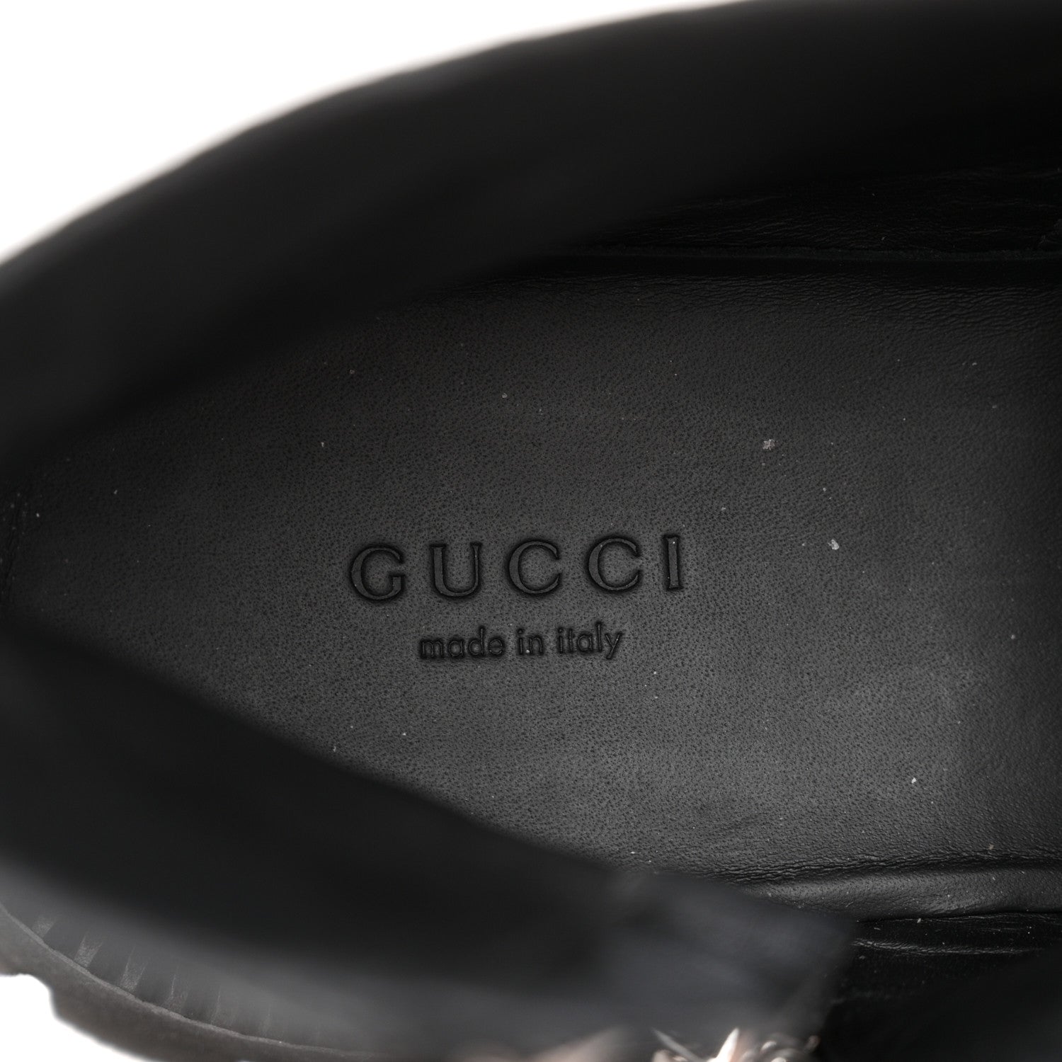 Gucci Calfskin Embossed Monogram Lace Up Ankle Boots 40.5 Black 7 of 8
