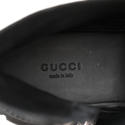 Gucci Calfskin Embossed Monogram Lace Up Ankle Boots 40.5 Black 7 of 8