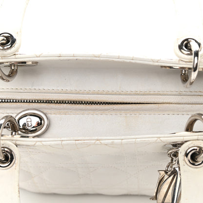 Christian Dior Lambskin Cannage Medium Lady Dior White 11 of 24