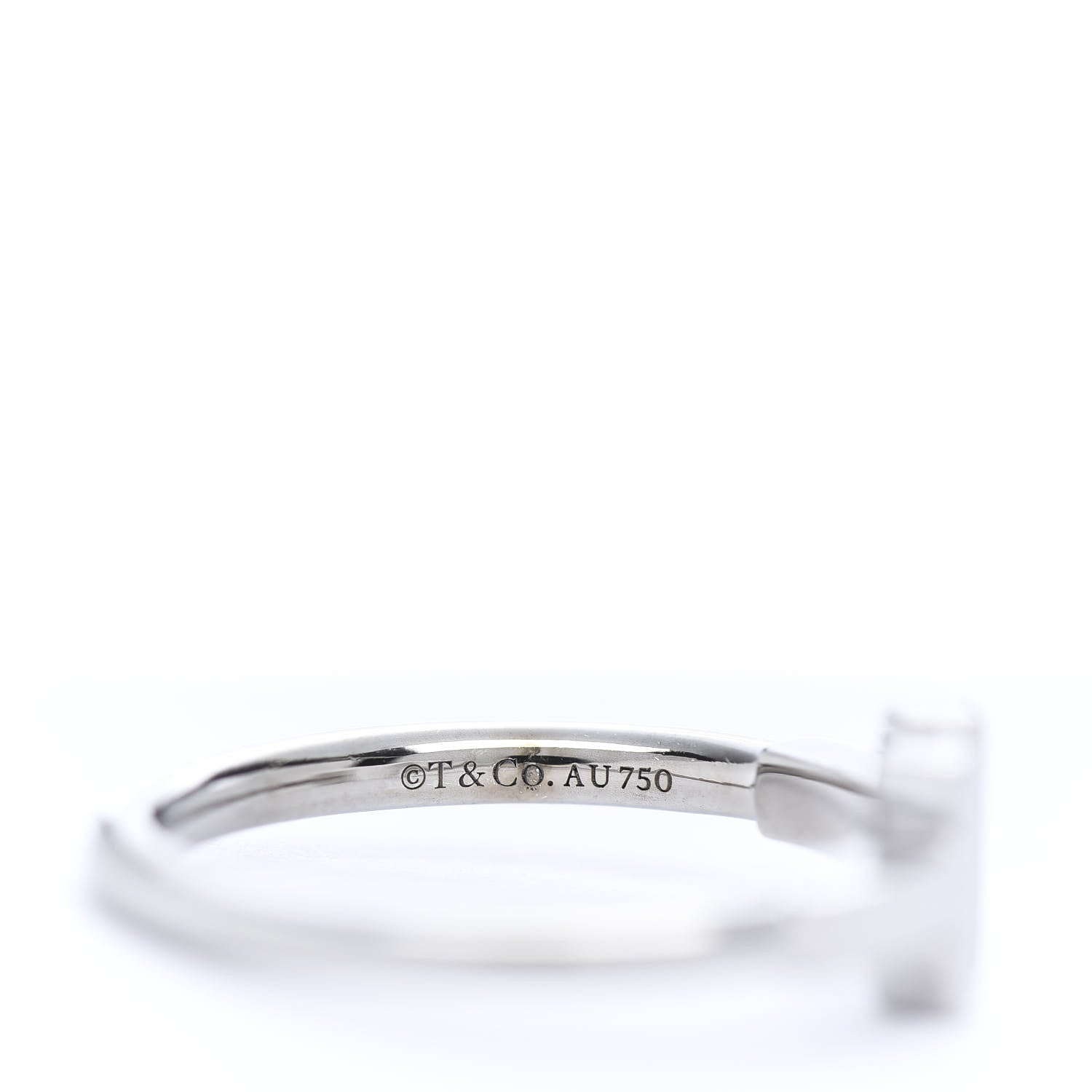 Tiffany 18K White Gold T Wire Ring 50 5.5 4 of 5