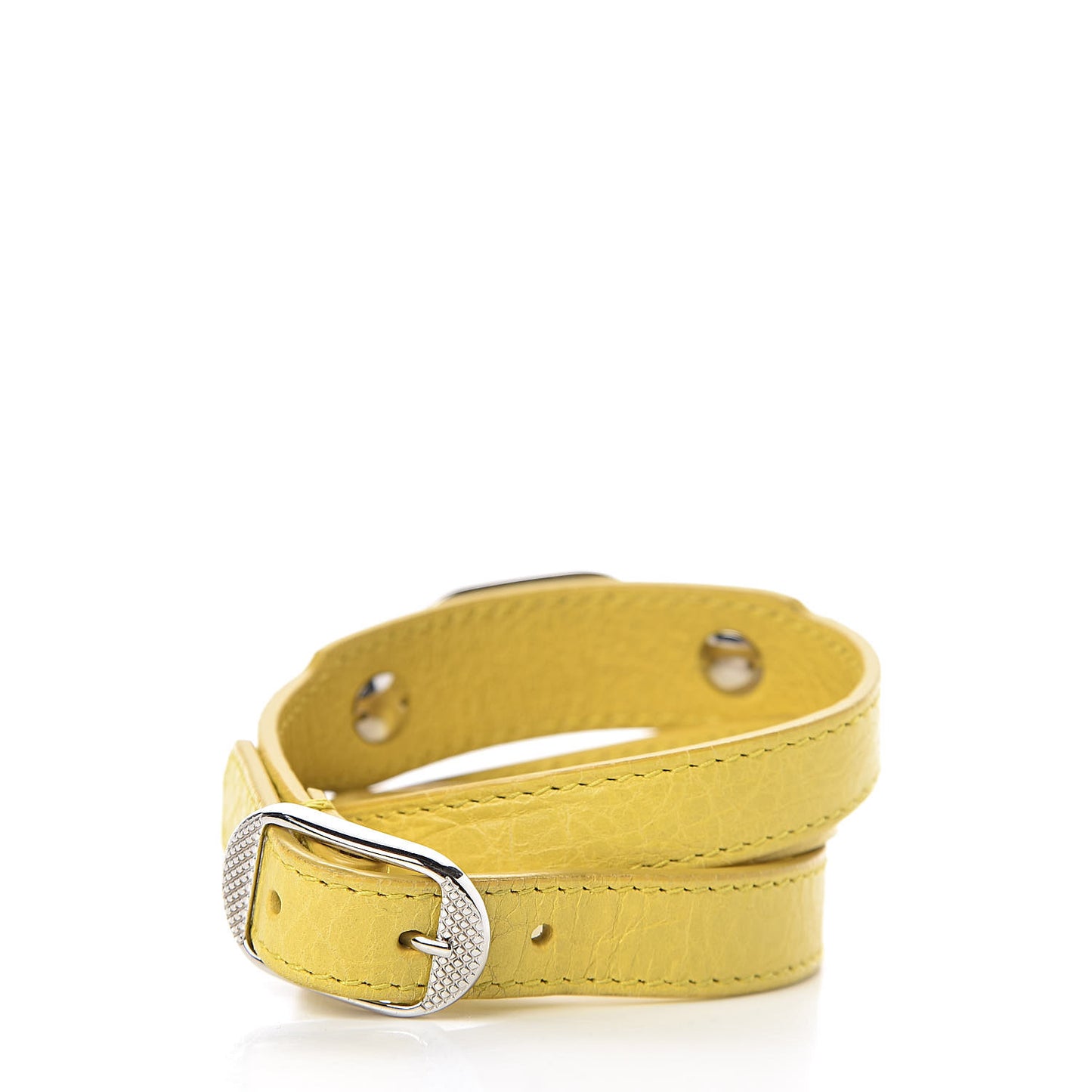Agneau Giant Silver Hardware Triple Tour M Bracelet Curry