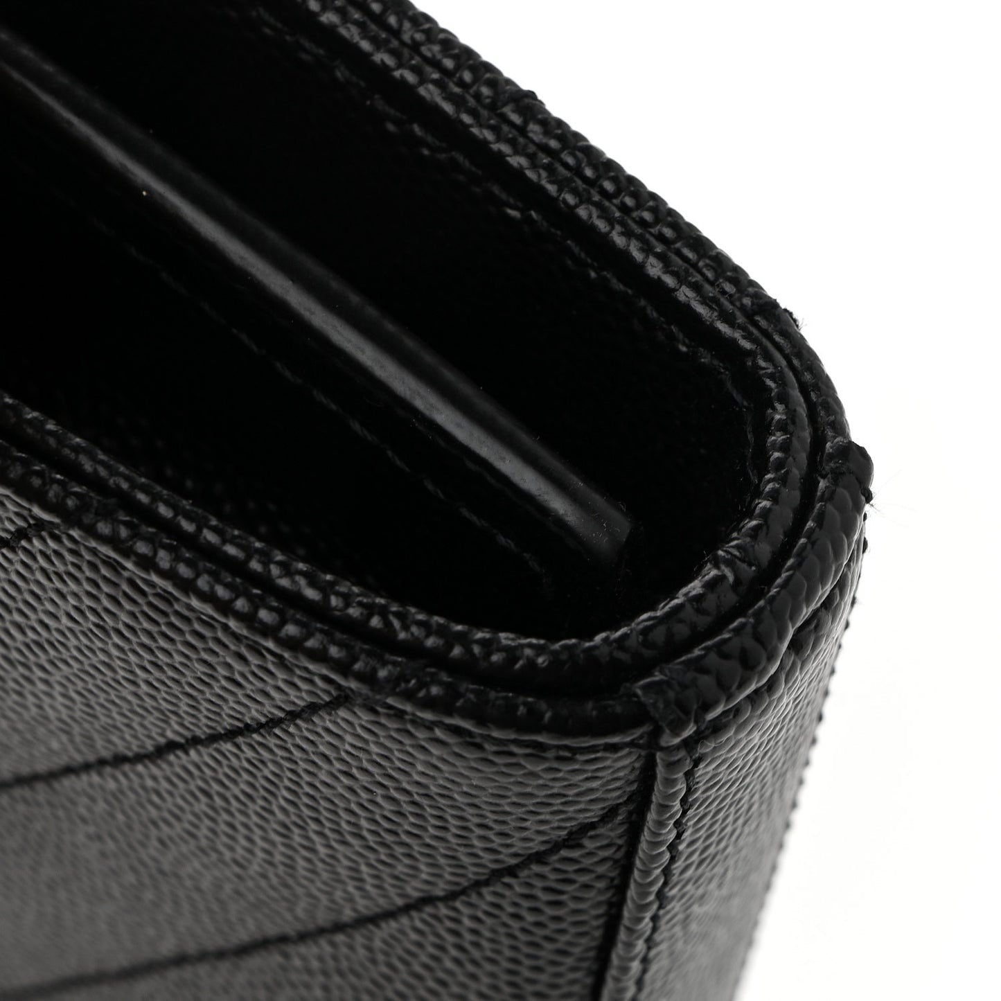 Grain De Poudre Matelasse Chevron Monogram Chain Wallet Black