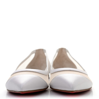 Christian Louboutin Kid Rete Galativi Flats 38.5 Version Bianco 2 of 7