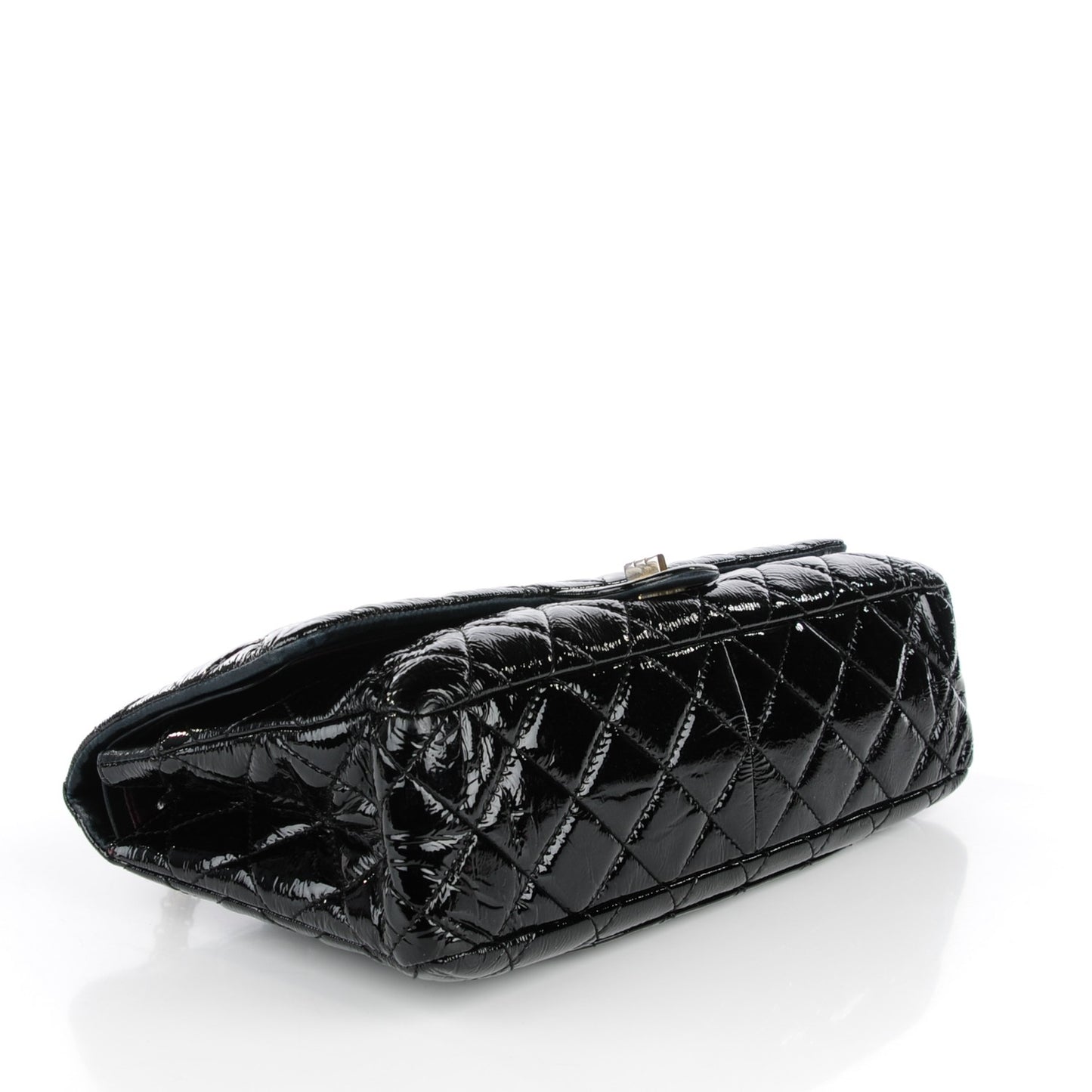 Distressed Patent Quilted 2.55 Reissue 228 Flap Black