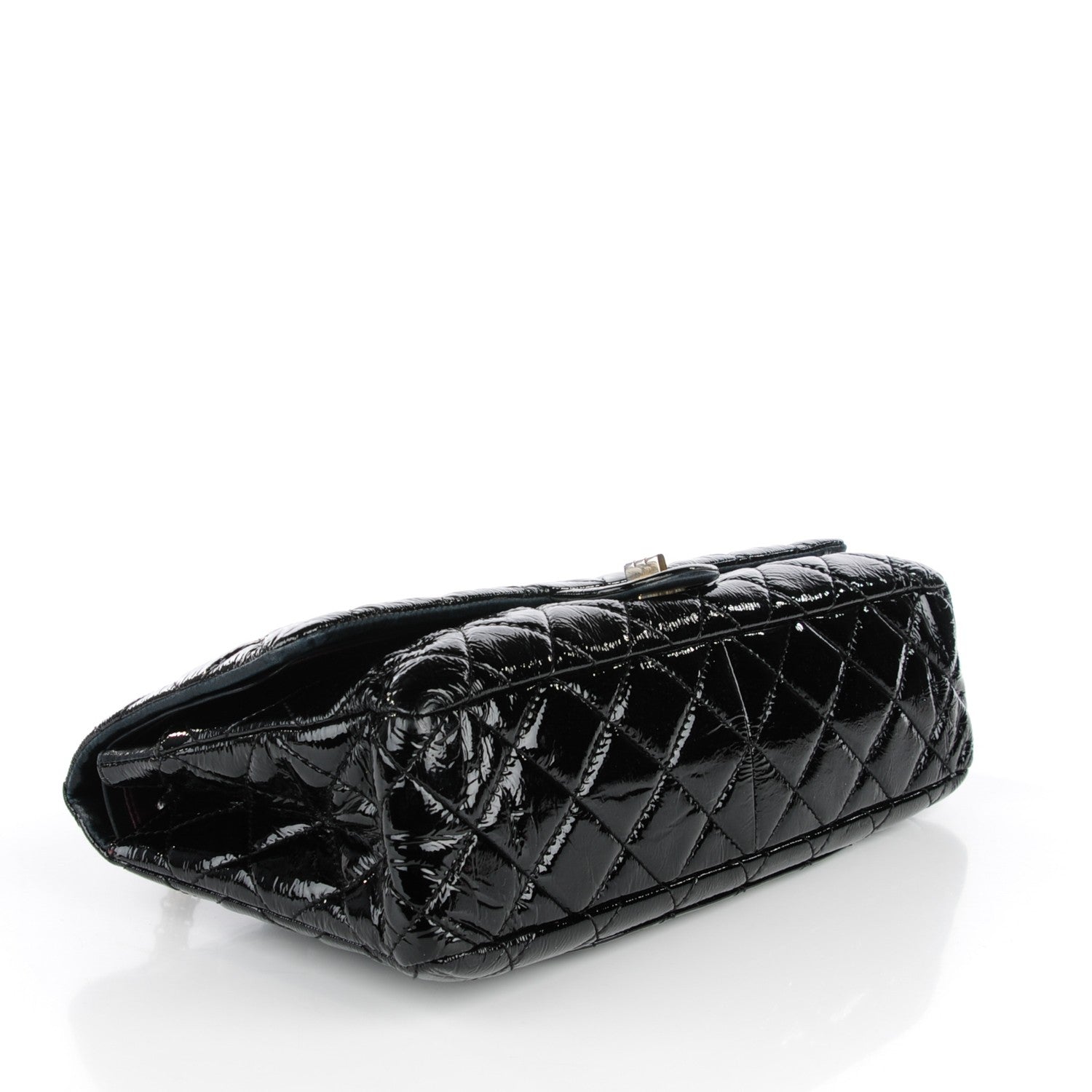 Chanel Distressed Patent Quilted 2.55 Reissue 228 Flap Black 4 of 12