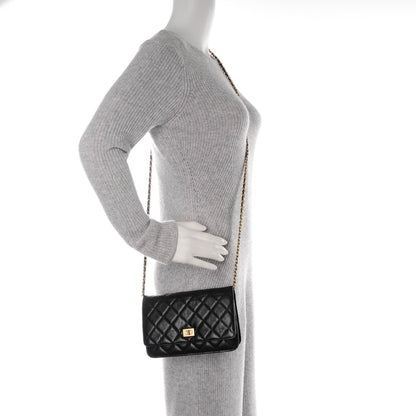 Chanel Aged Calfskin Quilted Reissue Wallet On Chain WOC Black 2 of 8