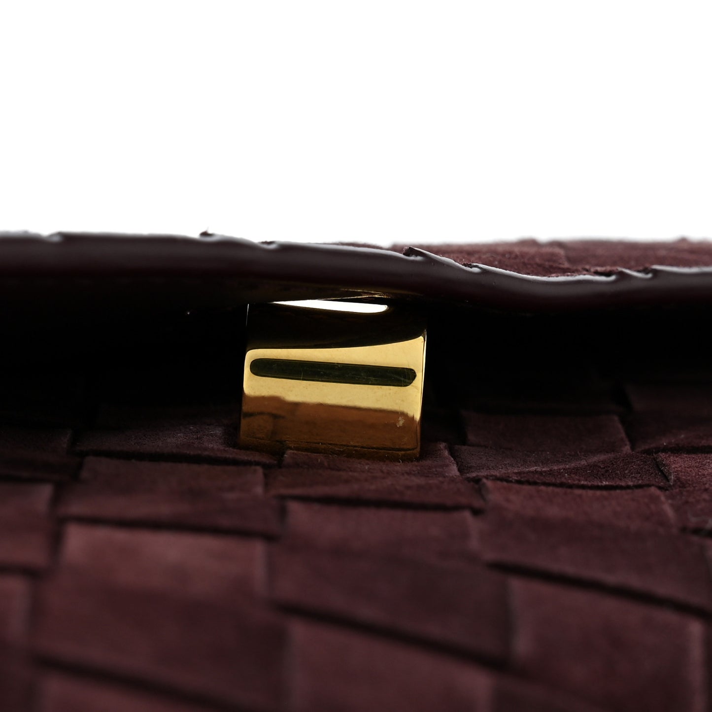Suede Intrecciato Long Andiamo Top Handle Deep Mahogany