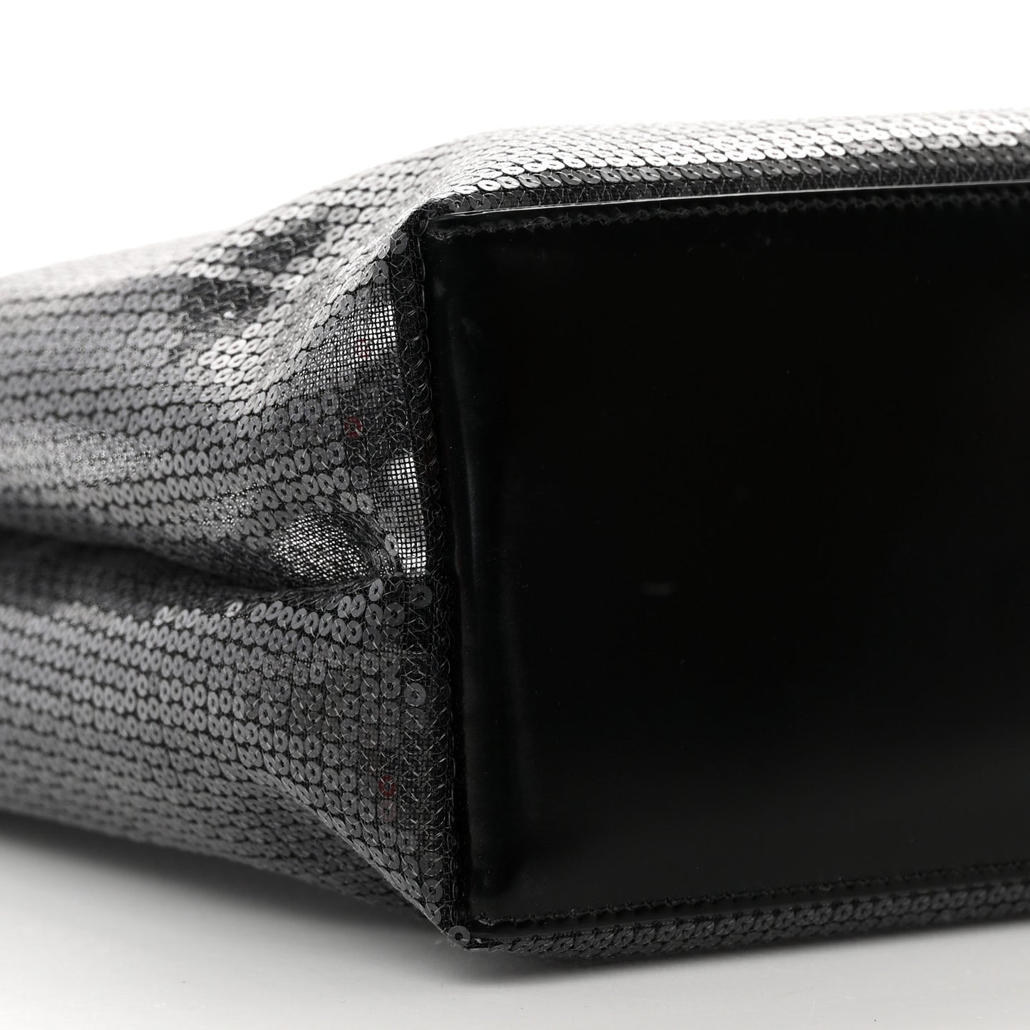 Mesh Sequin Spazzolato Logo Tote Black