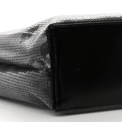 Prada Mesh Sequin Spazzolato Logo Tote Black 10 of 15