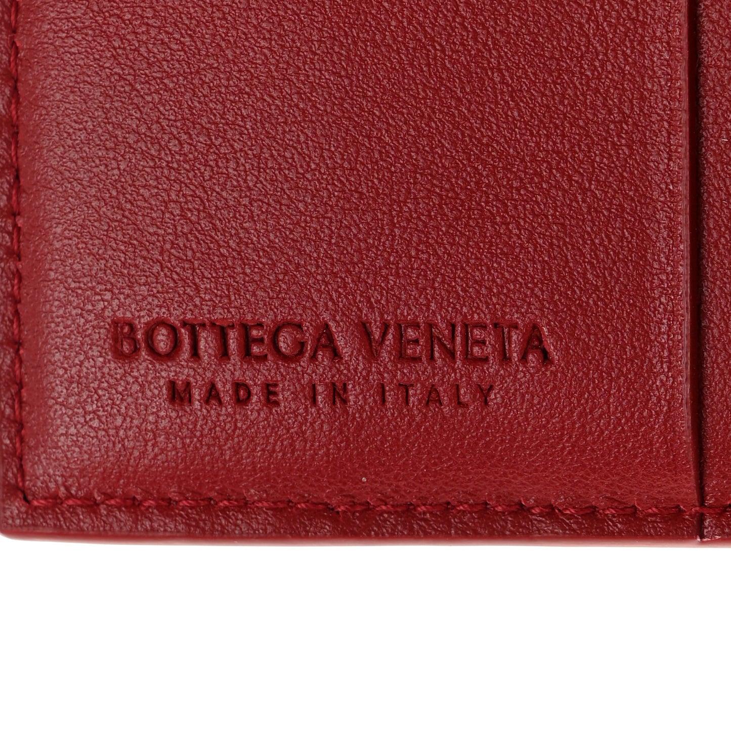 Nappa Maxi Intrecciato Card Holder Wallet Dark Red